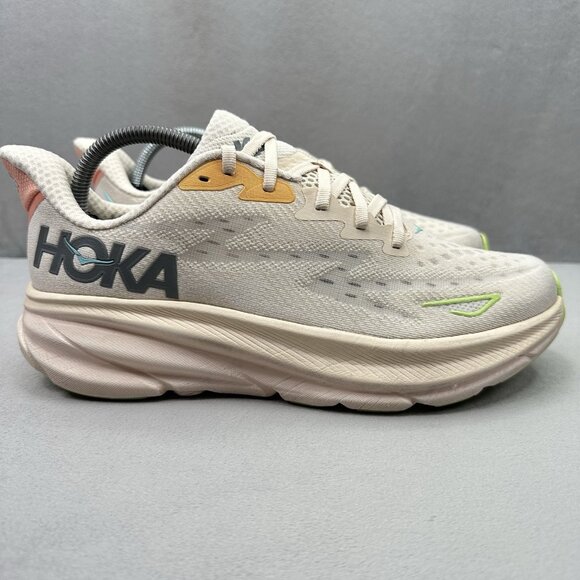Womens Size 10 (B) Hoka One One Clifton 9 Shoes Vanilla Astral Athletic Running - Picture 1 of 9
